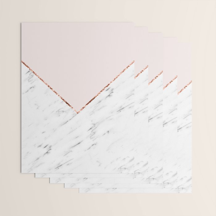 Peony blush geometric marble Wrapping Paper Gallery Image 3
