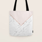 Peony blush geometric marble Tote Bag Gallery Image 1