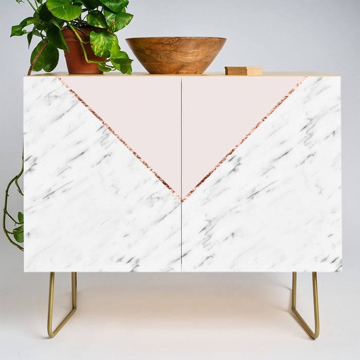 Peony blush geometric marble Credenza Gallery Image 1