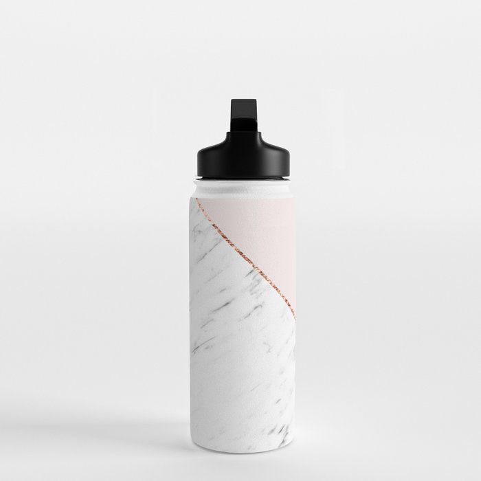 Peony blush geometric marble Water Bottle Gallery Image 3