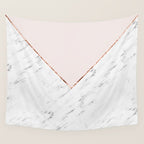 Peony blush geometric marble Wall Tapestry Gallery Image 4