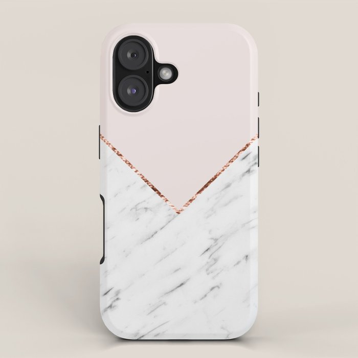 Peony blush geometric marble iPhone Case Gallery Image 1