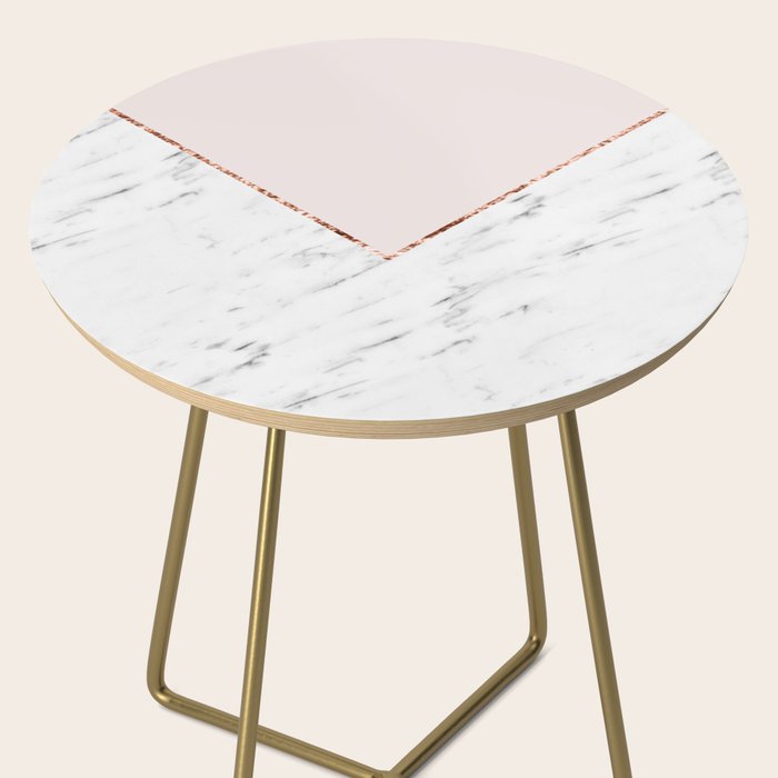 Peony blush geometric marble Side Table Gallery Image 2