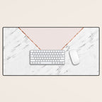 Peony blush geometric marble Desk Mat Gallery Image 1