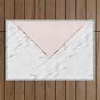 Peony blush geometric marble Outdoor Rug Gallery Image 1