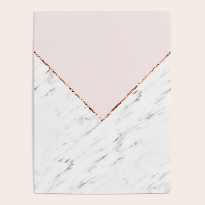 Peony blush geometric marble Poster Gallery Image 4