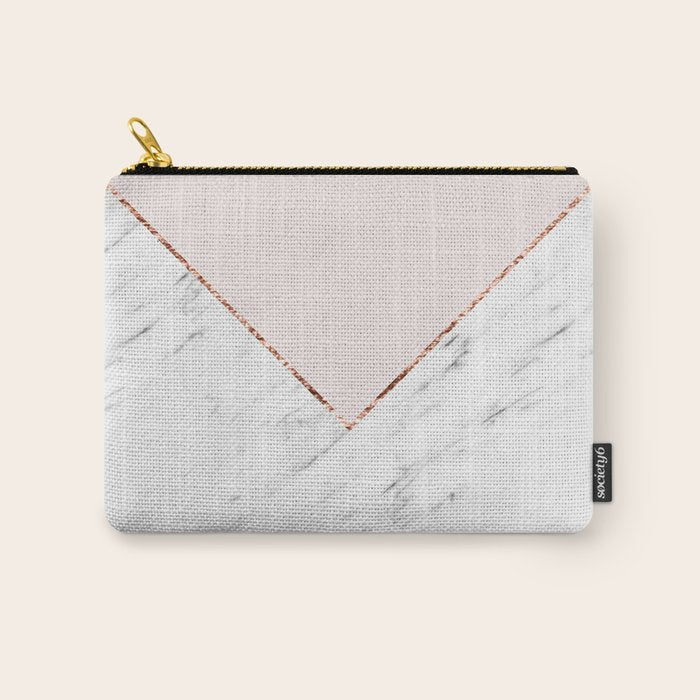 Peony blush geometric marble Carry All Pouch Gallery Image 1