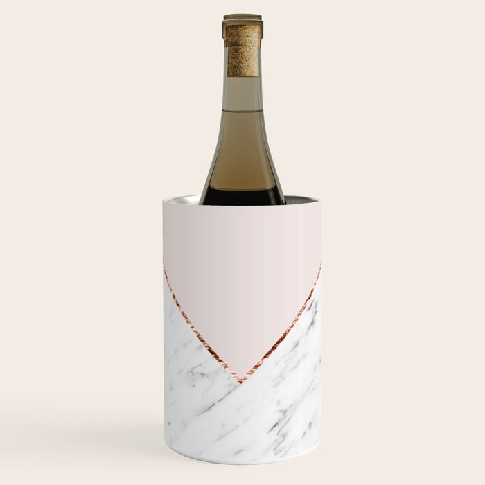 Peony blush geometric marble Wine Chiller Gallery Image 1