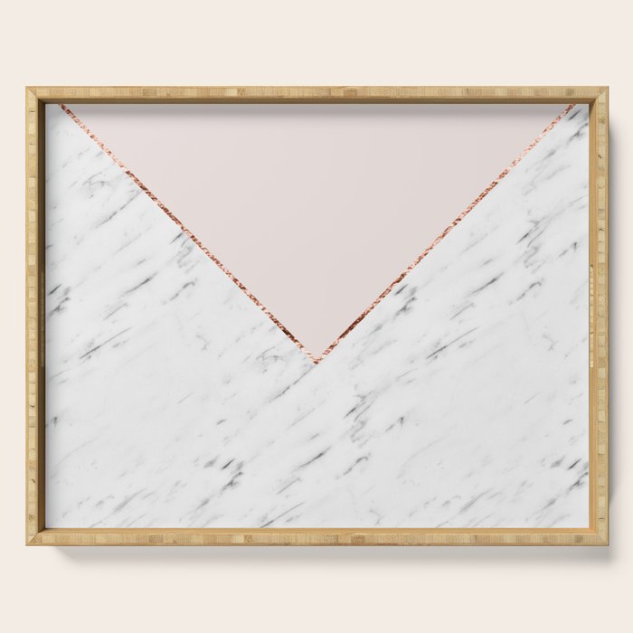 Peony blush geometric marble Serving Tray Gallery Image 1