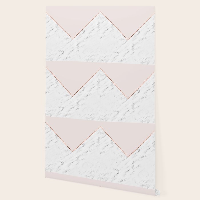 Peony blush geometric marble Wallpaper Gallery Image 2