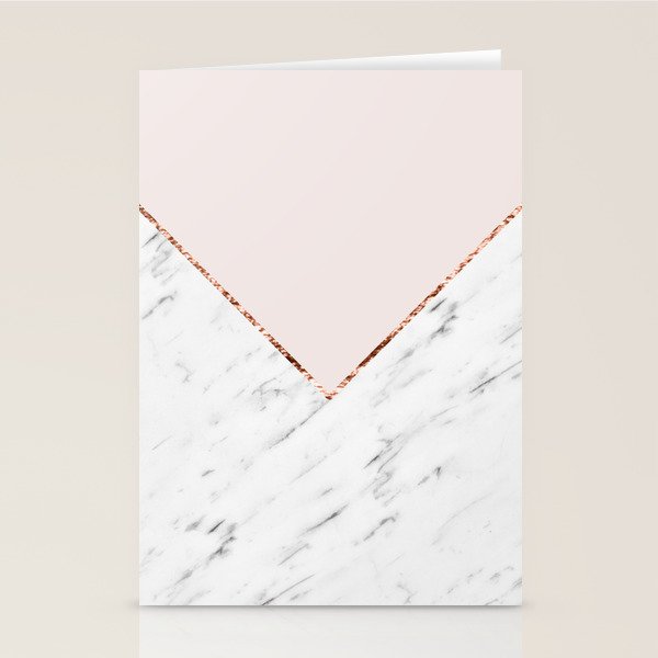 Peony blush geometric marble Stationery Card Gallery Image 2