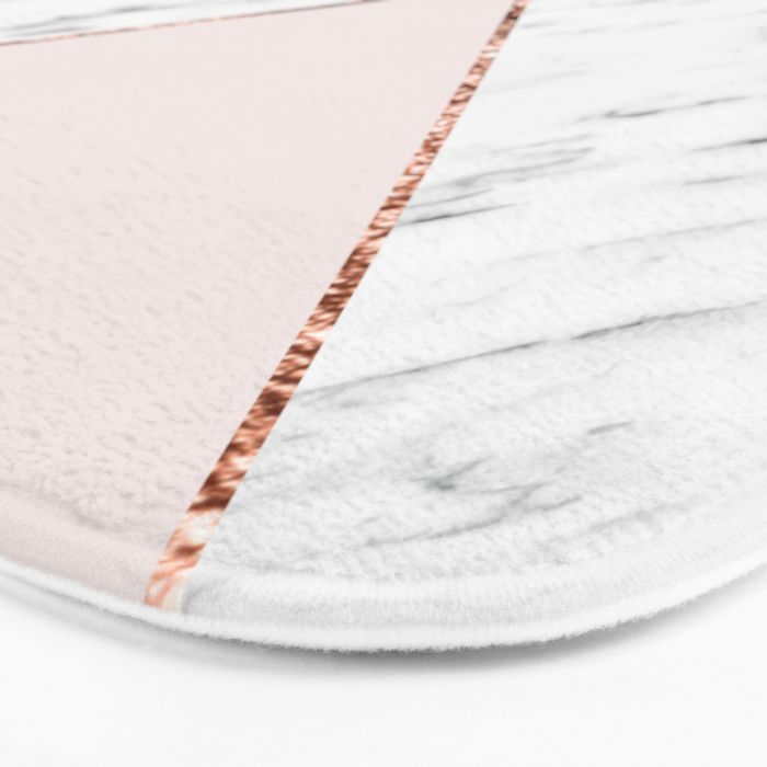 Peony blush geometric marble Bath Mat Gallery Image 3