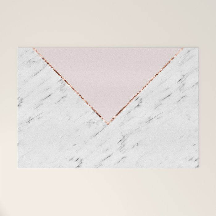 Peony blush geometric marble Welcome Mat Gallery Image 1