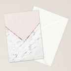 Peony blush geometric marble Stationery Card Gallery Image 2