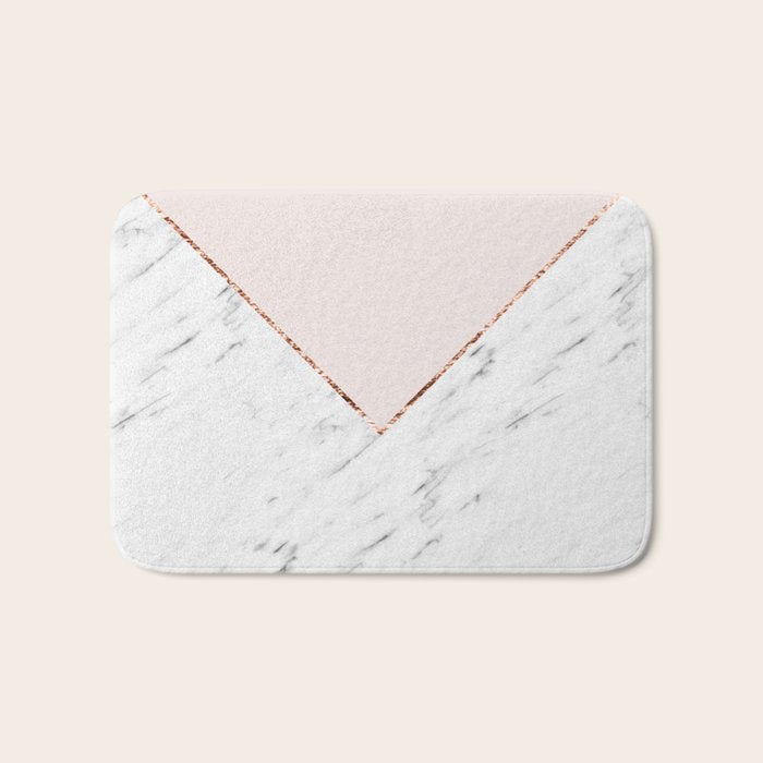 Peony blush geometric marble Bath Mat Gallery Image 1