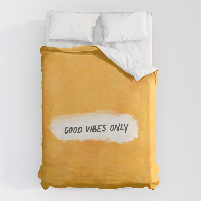 Good Vibes Only: Yellow Canvas Edition Duvet Cover Gallery Image 1