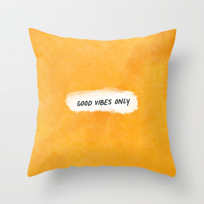 Good Vibes Only: Yellow Canvas Edition Throw Pillow Gallery Image 6