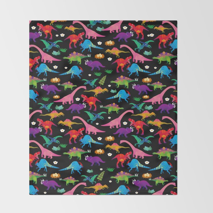 Joyful Dinosaurs World - BK Throw Blanket Gallery Image 2