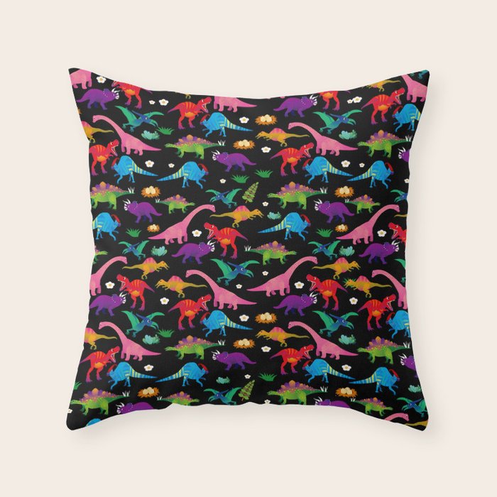 Joyful Dinosaurs World - BK Throw Pillow Gallery Image 6