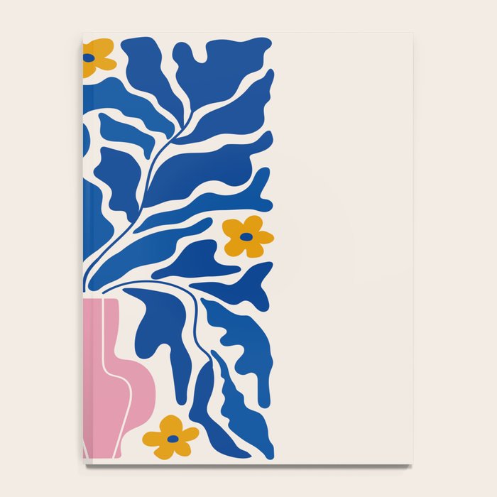 Summer Bloom: Electric Blue Leaves & Golden Poppies Notebook Gallery Image 4