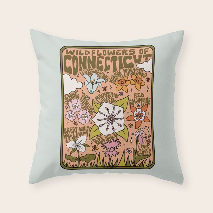 Connecticut Wildflowers Throw Pillow Gallery Image 6