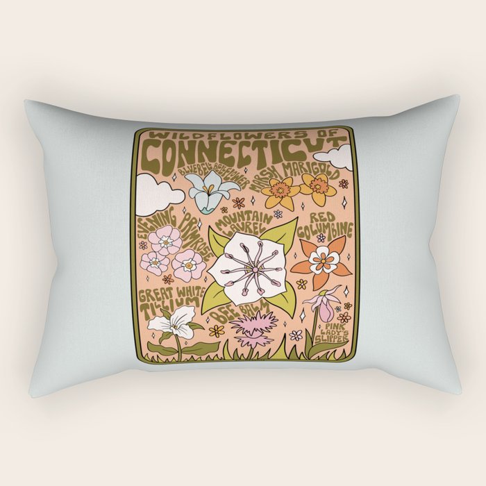 Connecticut Wildflowers Rectangular Pillow Gallery Image 2