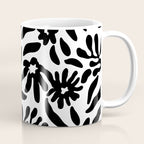Black and white flower nature pattern Coffee Mug Gallery Image 1