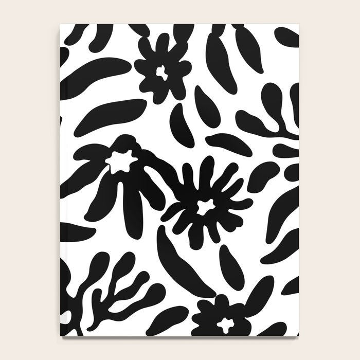 Black and white flower nature pattern Notebook Gallery Image 4