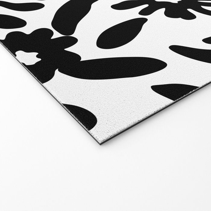 Black and white flower nature pattern Welcome Mat Gallery Image 2