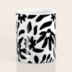 Black and white flower nature pattern Coffee Mug Gallery Image 4