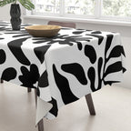 Black and white flower nature pattern Tablecloth Gallery Image 3