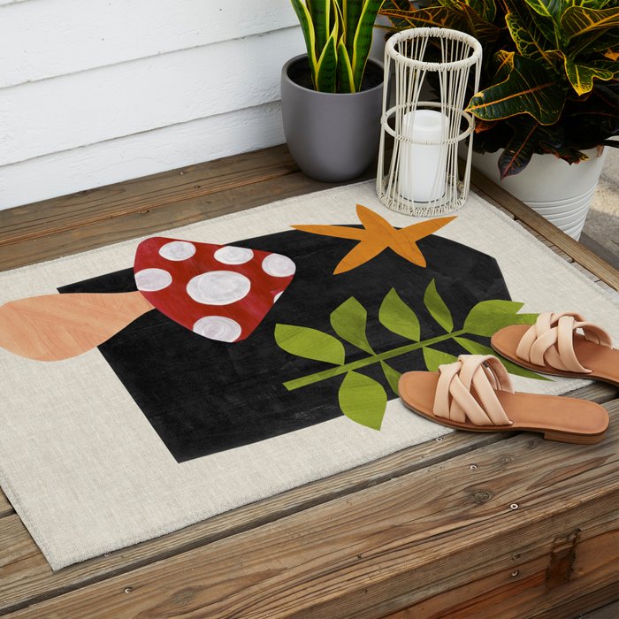 Magic Forest Mushroom Outdoor Rug Gallery Image 2
