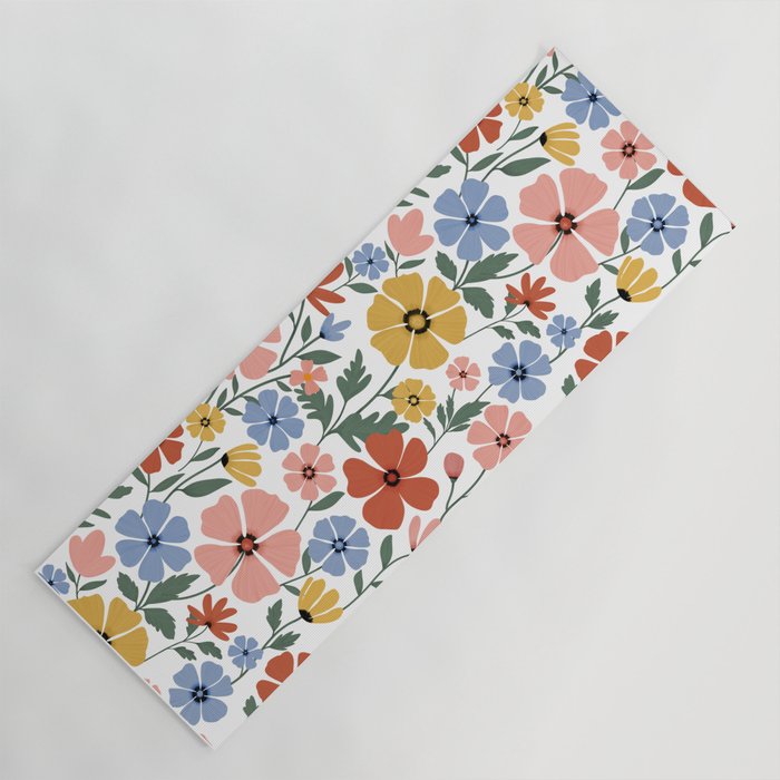 Colorful wildflowers Yoga Mat
