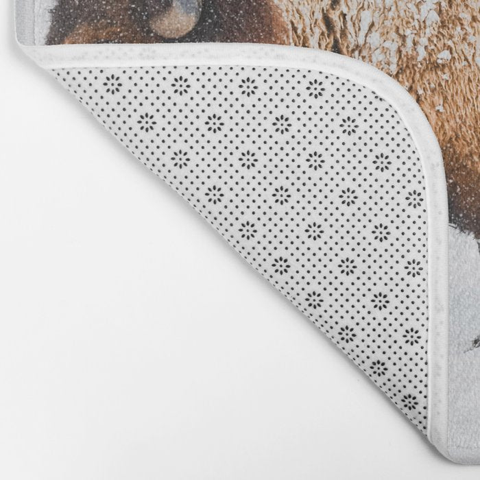 Buffalo In The Snow Bath Mat Gallery Image 2