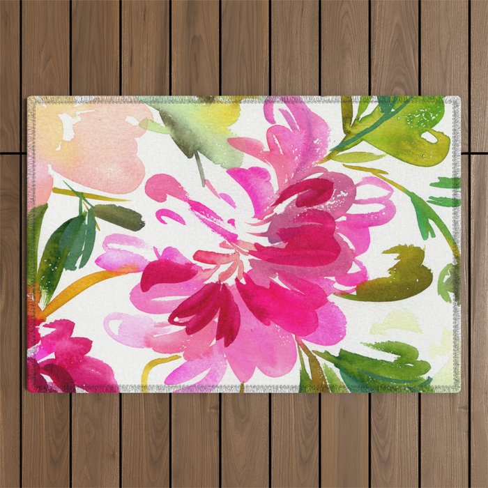 bold peonies N.o 4 Outdoor Rug Gallery Image 1
