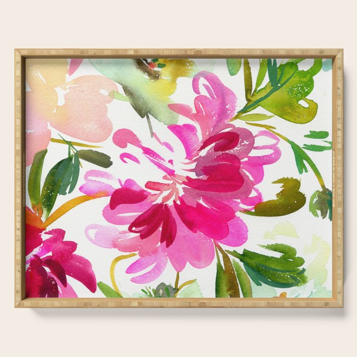 bold peonies N.o 4 Serving Tray Gallery Image 1