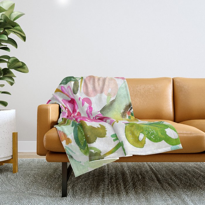 bold peonies N.o 4 Throw Blanket Gallery Image 1