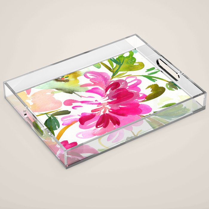 bold peonies N.o 4 Acrylic Tray Gallery Image 1