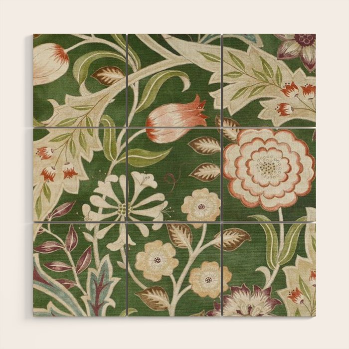 William Morris Wilhelmina Orkney Floral Wood Wall Art Gallery Image 1