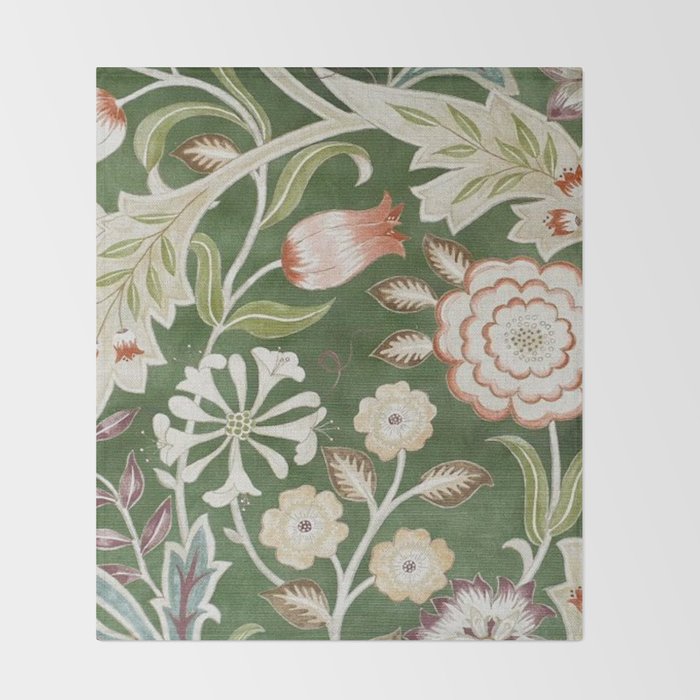 William Morris Wilhelmina Orkney Floral Throw Blanket Gallery Image 2