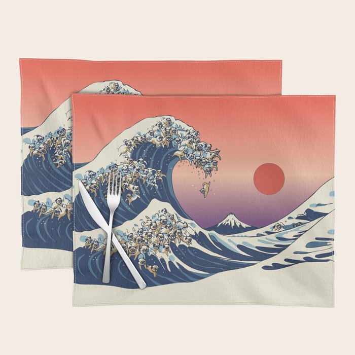 The Great Wave of Pug Placemat Gallery Image 1