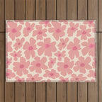 Retro Daisy - Pink and Cream Outdoor Rug Gallery Image 1