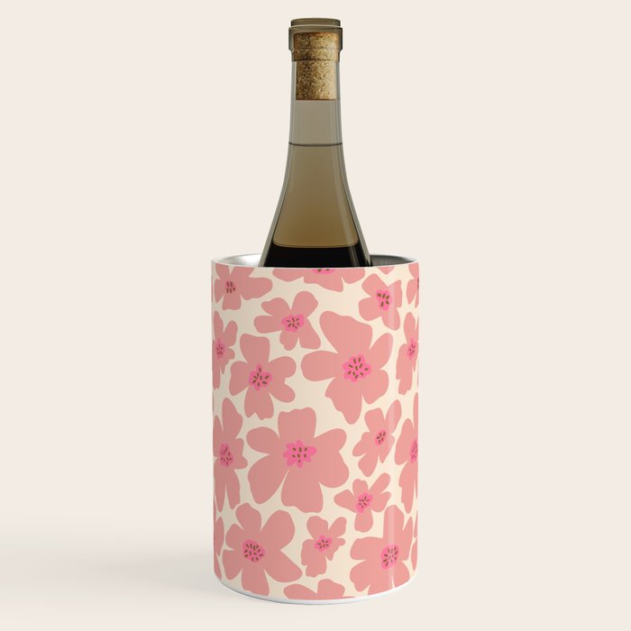 Retro Daisy - Pink and Cream Wine Chiller Gallery Image 1