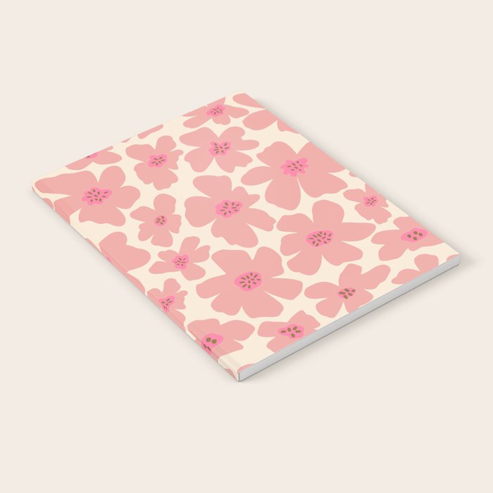 Retro Daisy - Pink and Cream Notebook Gallery Image 2