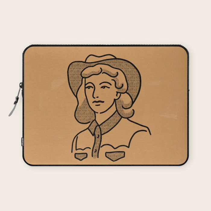 Cowgirl in Dusty Brown Laptop Sleeve Gallery Image 1