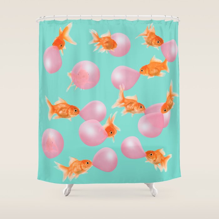 BUBBLEGUM GOLDFISH Shower Curtain Gallery Image 1
