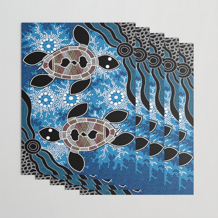 Authentic Aboriginal Art - Sea Turtles Wrapping Paper Gallery Image 3