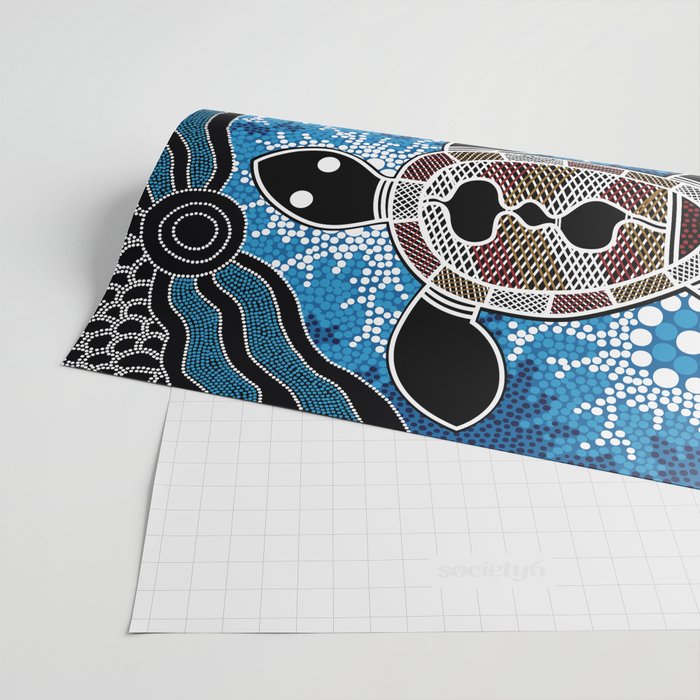 Authentic Aboriginal Art - Sea Turtles Wrapping Paper Gallery Image 2