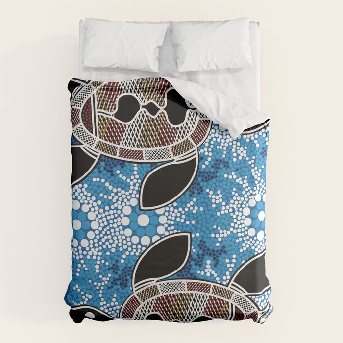 Authentic Aboriginal Art - Sea Turtles Duvet Cover Gallery Image 6