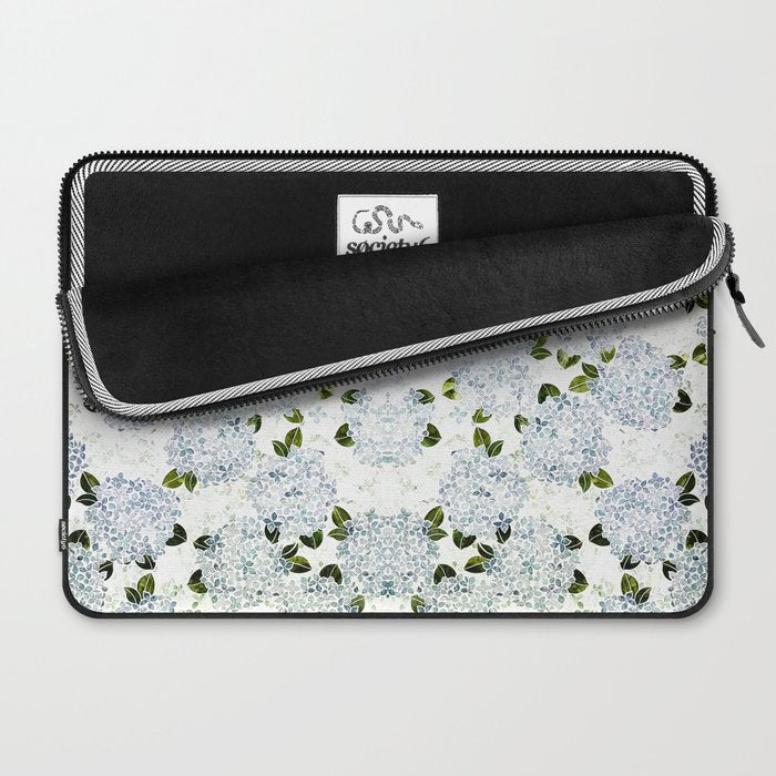 White Blue Ice Snow Hydrangea Laptop Sleeve Gallery Image 2